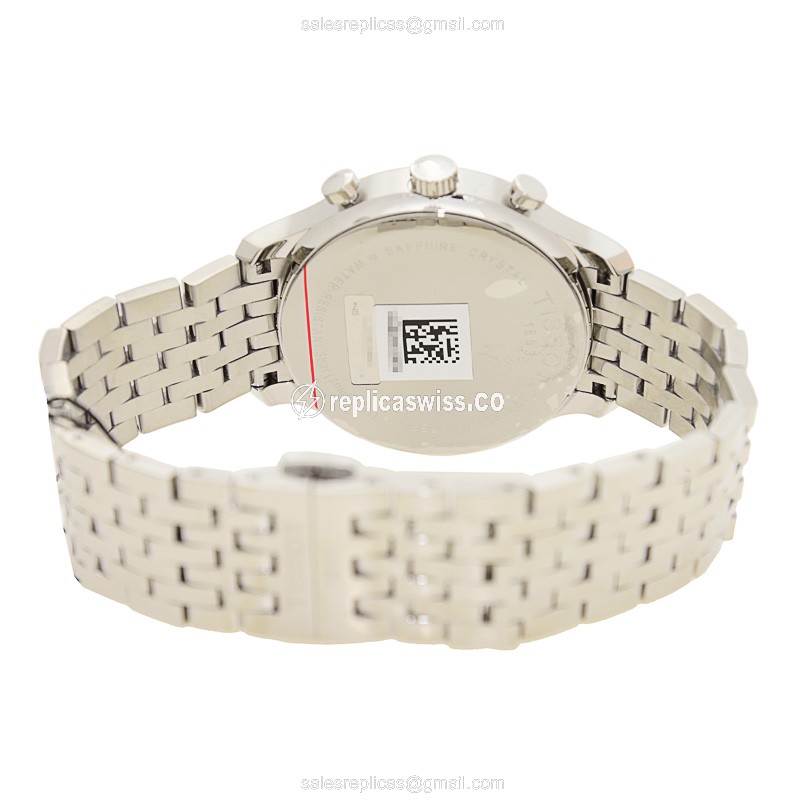 Tissot T-CLASSIC Quartz - White Dial - Steel Case - Silver Strap - Clasp - View 4
