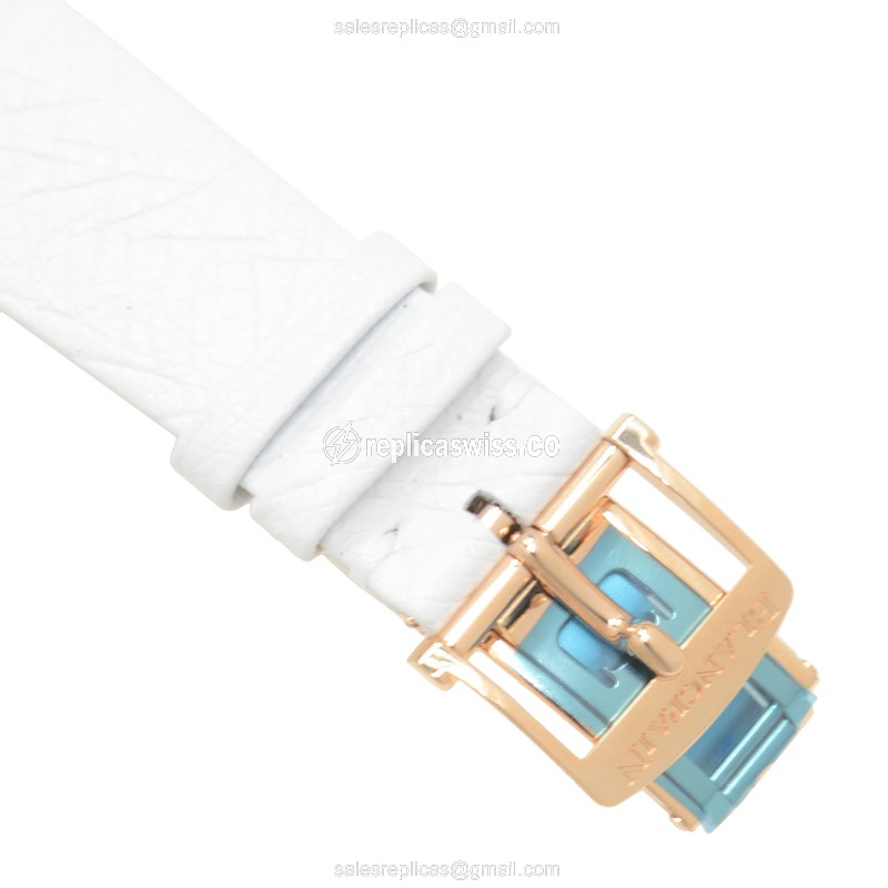 Blancpain 3650A-3754-58B Women Replica - Automatic 18kt Rose Gold - White Dial - White Leather Strap - View 4