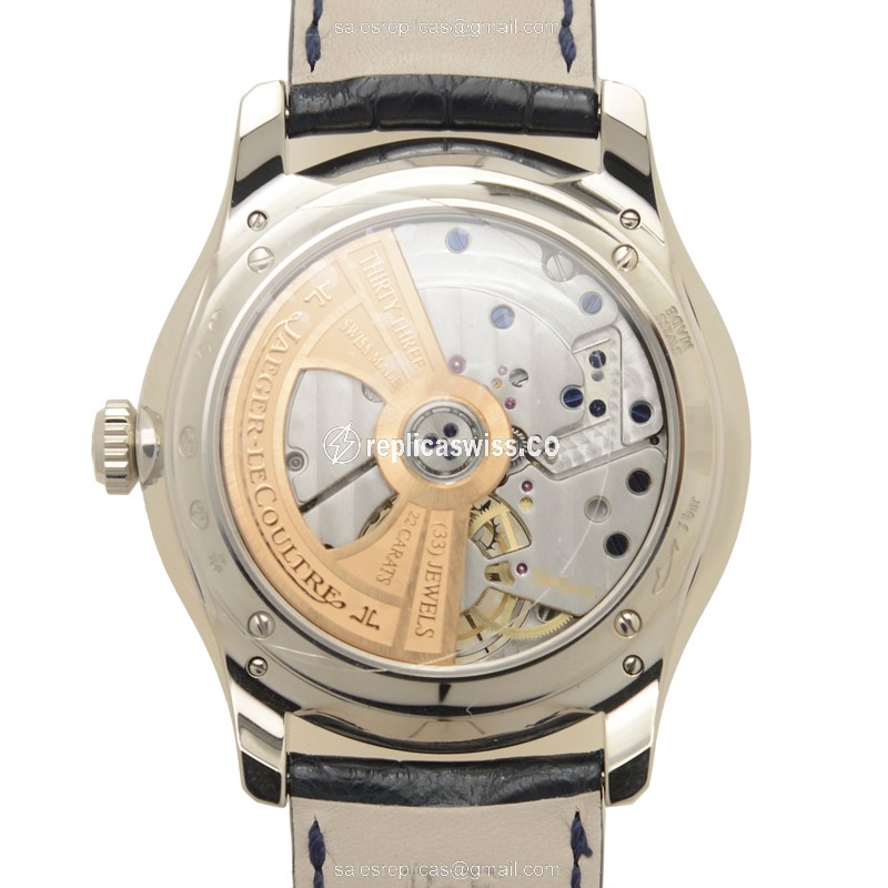 Jaeger-Lecoultre Q1563580 Replica - Ultra Thin - Automatic - White Gold - Diamond Accents - Blue Dial - View 3