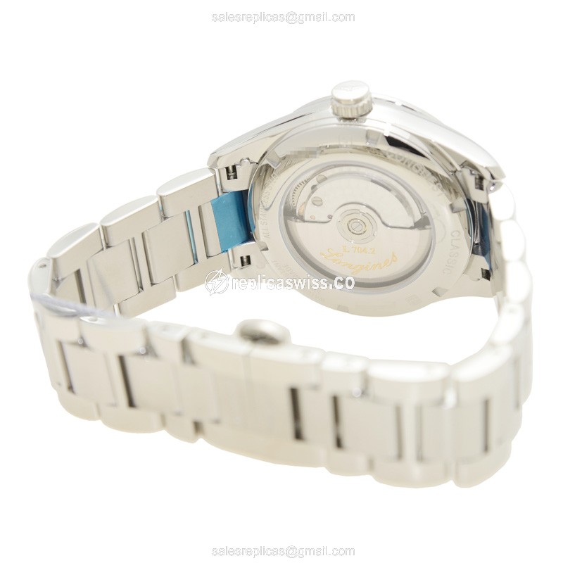 Longines CONQUEST Replica - Automatic - Silver Steel Case - Sapphire Crystal - Silver Strap - View 4