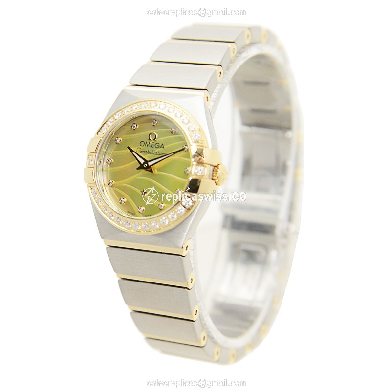 Omega Constellation Replica - 18kt Gold Case, Diamond Accents, Silver Dial | Automatic Movement - View 3