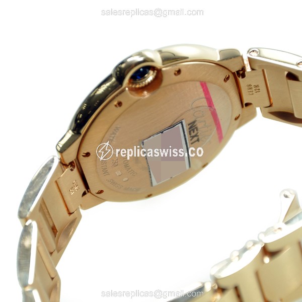 Cartier Ballon Bleu Replica - Automatic - 18kt Rose Gold - White Dial - View 4