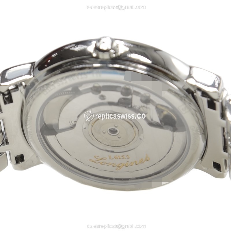 Longines Presence Replica - Automatic | Steel Case | White Dial | Silver Steel Strap - View 4