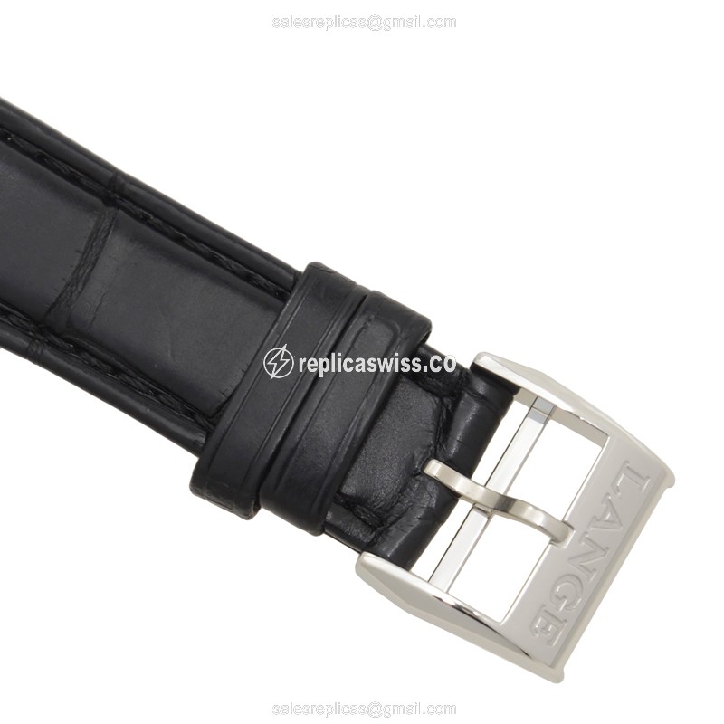 A. Lange & Sohne LANGE 1 Replica - Automatic - 950 Platinum - Silver Dial - Buckle Clasp - Black Alligator Strap - View 4