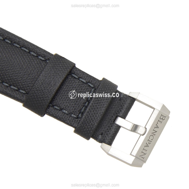 Blancpain 5200-1110-B52A Replica - Automatic - Steel - Dark Grey - Canvas Black Buckle - View 4