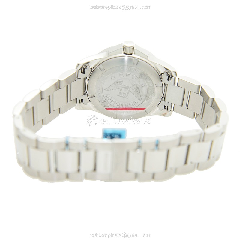 Longines CONQUEST Quartz Silver Dial - Steel Case - Steel Strap - Sapphire Crystal - View 4