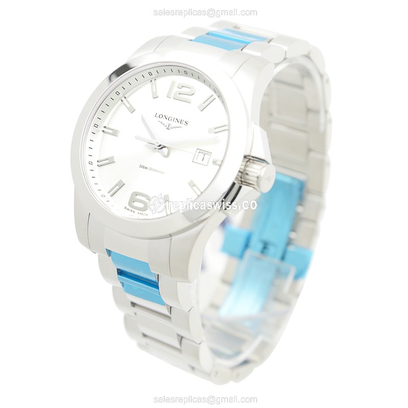 Longines CONQUEST Replica - Quartz - Stainless Steel Case - Silver Dial - View 3