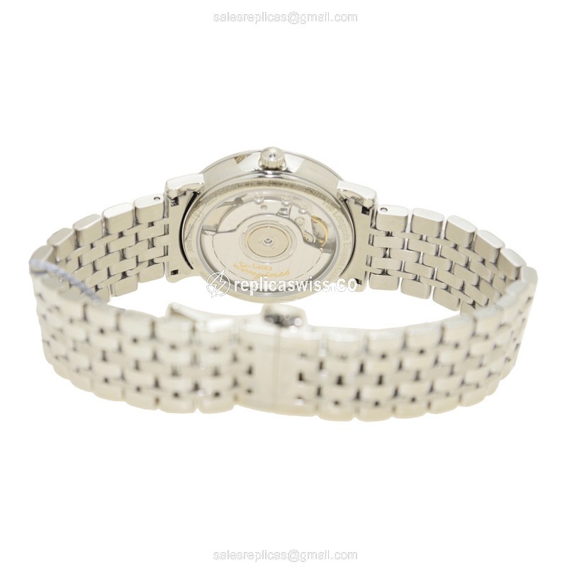 Longines ELEGANT Replica - Automatic - Steel - Dark Grey - Silver Clasp - View 4