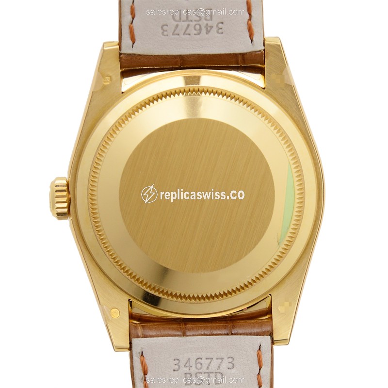 Rolex DAY-DATE Replica - Automatic - 18kt Yellow Gold - Brown Dial & Clasp - View 3