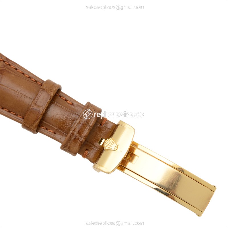 Rolex DAY-DATE Replica - Automatic - 18kt Yellow Gold - Brown Dial & Clasp - View 4