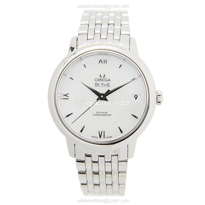 Omega 424.10.33.20.05.001 DE VILLE Replica - Automatic | Stainless Steel | White Dial - View 2