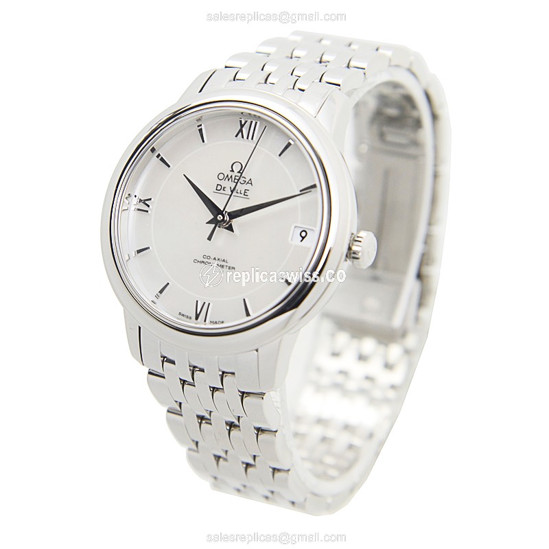 Omega 424.10.33.20.05.001 DE VILLE Replica - Automatic | Stainless Steel | White Dial - View 3