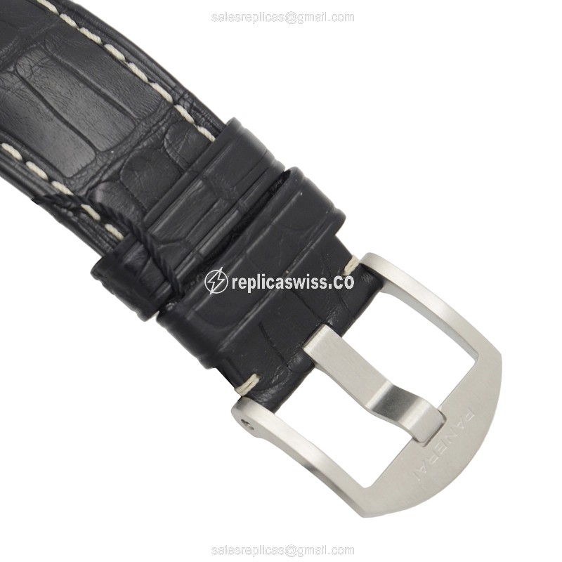 Panerai PAM00392 LUMINOR - Automatic - Steel - Black Dial - Buckle Clasp - Black Alligator Strap - View 4