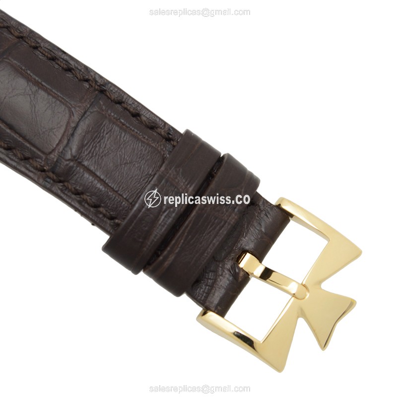 Vacheron Constantin 85180/000J-9231 PATRIMONY TRADITIONELLE - Auto - 18kt Gold - White Dial - Brown Alligator Buckle - View 4