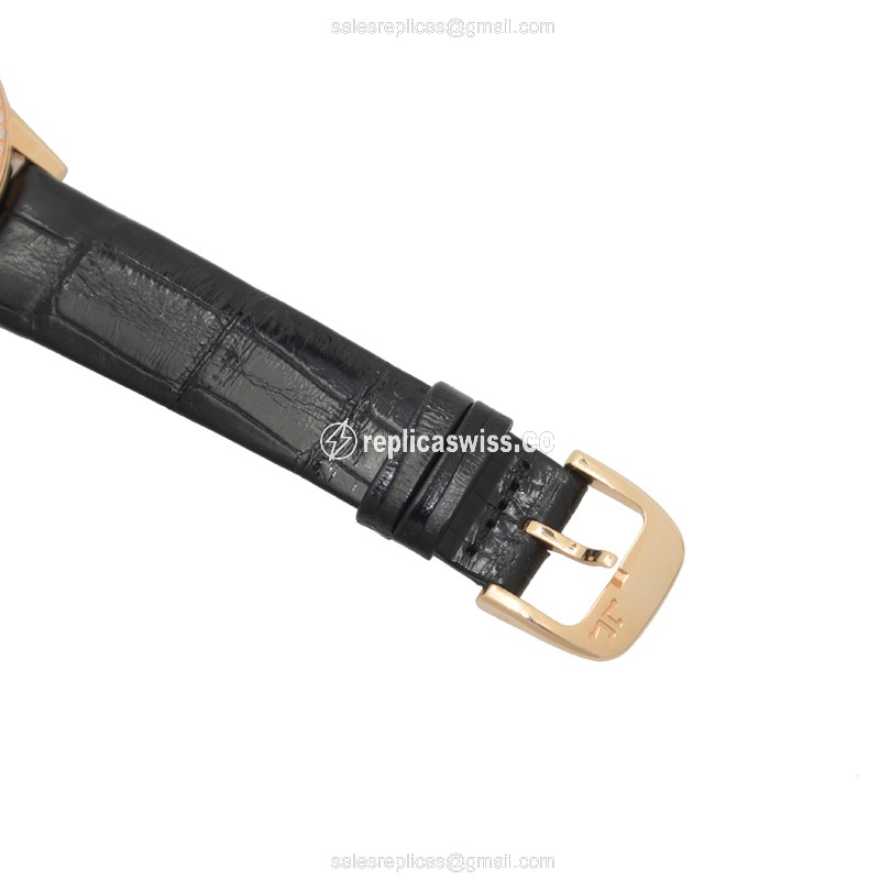 Jaeger-Lecoultre Rendez-Vous Replica - Automatic - 18kt Rose Gold - Diamond - Silver Dial - Black Alligator Strap - View 4