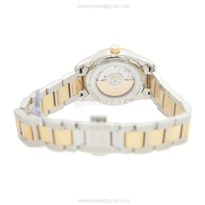 Longines Conquest Classic Replica - Automatic - 18kt Rose Gold & Steel - White Dial - View 4