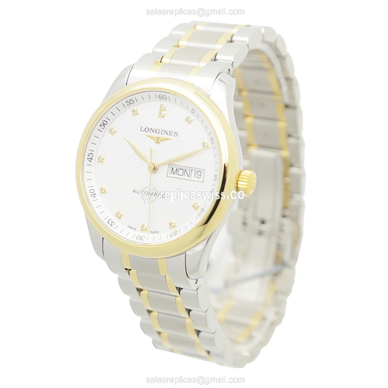 Longines L2.755.5.77.7 Replica - Automatic - 18kt Gold Case - Silver Dial - View 3