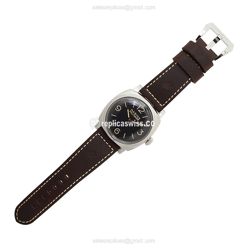 Panerai PAM00587 1940 Replica - Manual - Stainless Steel - Black Dial - Brown Cowhide - Buckle - View 2
