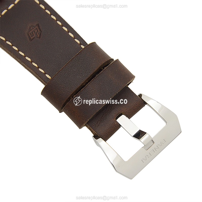 Panerai PAM00587 1940 Replica - Manual - Stainless Steel - Black Dial - Brown Cowhide - Buckle - View 4