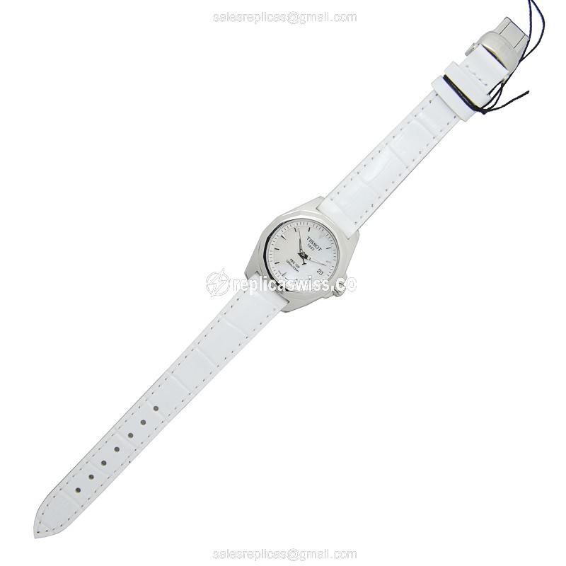 Tissot T-SPORT Quartz - White Dial - Steel Case - Leather Strap - White Clasp - View 2