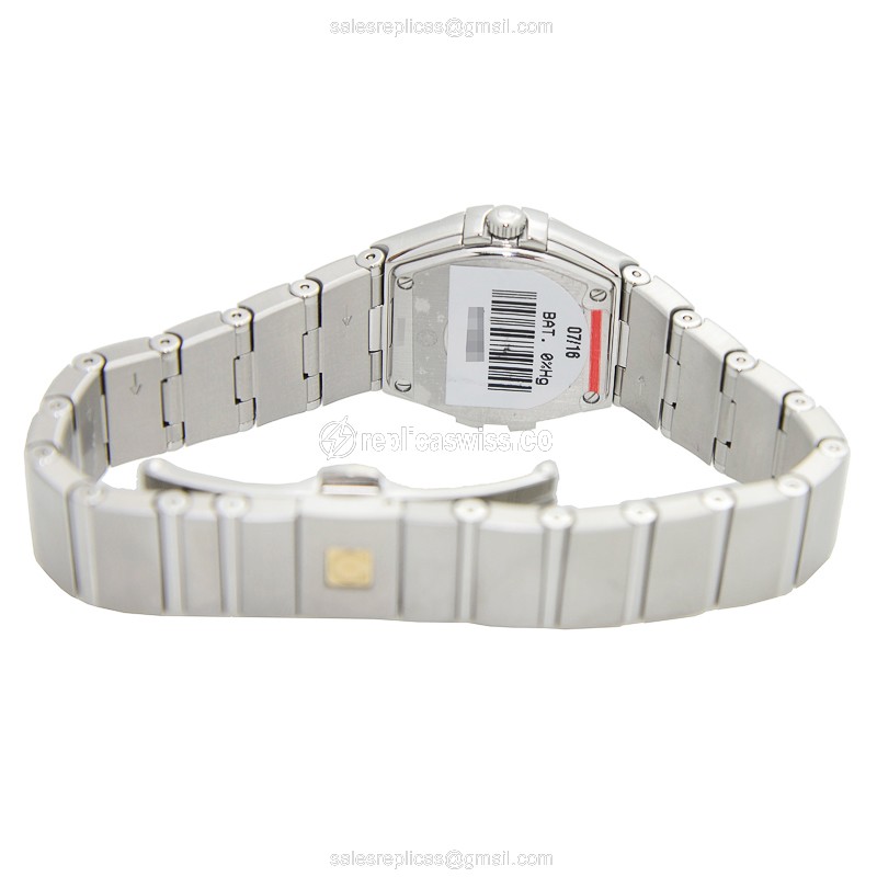 Omega Constellation Quartz - Stainless Steel & Diamond Accents - White Dial - Silver Clasp - Steel Strap - View 4