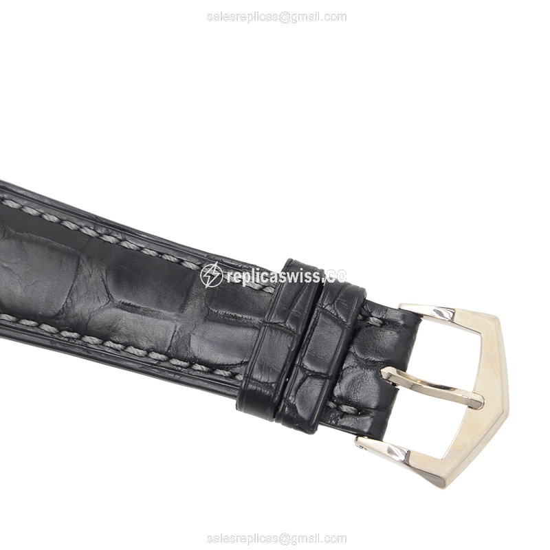 Patek Philippe 5205G-010 Replica - Automatic - 18kt Gold - Gray Dial - Black Alligator Strap - View 4