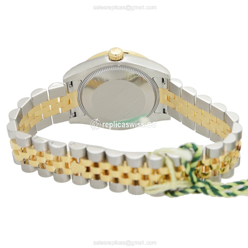Rolex Lady Datejust Replica - Automatic - 18kt Gold & Steel - Silver Dial - Steel Strap - View 4