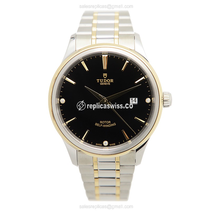Tudor 12703 Replica - Steel Case - Black Dial - Silver Strap - View 2
