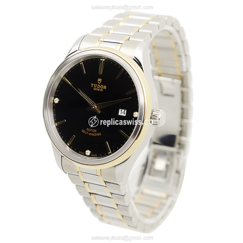 Tudor 12703 Replica - Steel Case - Black Dial - Silver Strap - View 3