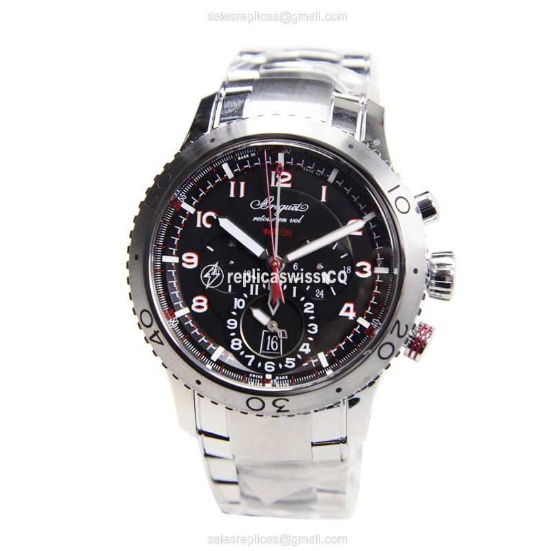 Breguet 3880ST/H2/SX0 Replica - Automatic - Steel Case - Black Dial - Silver Steel Strap - View 2