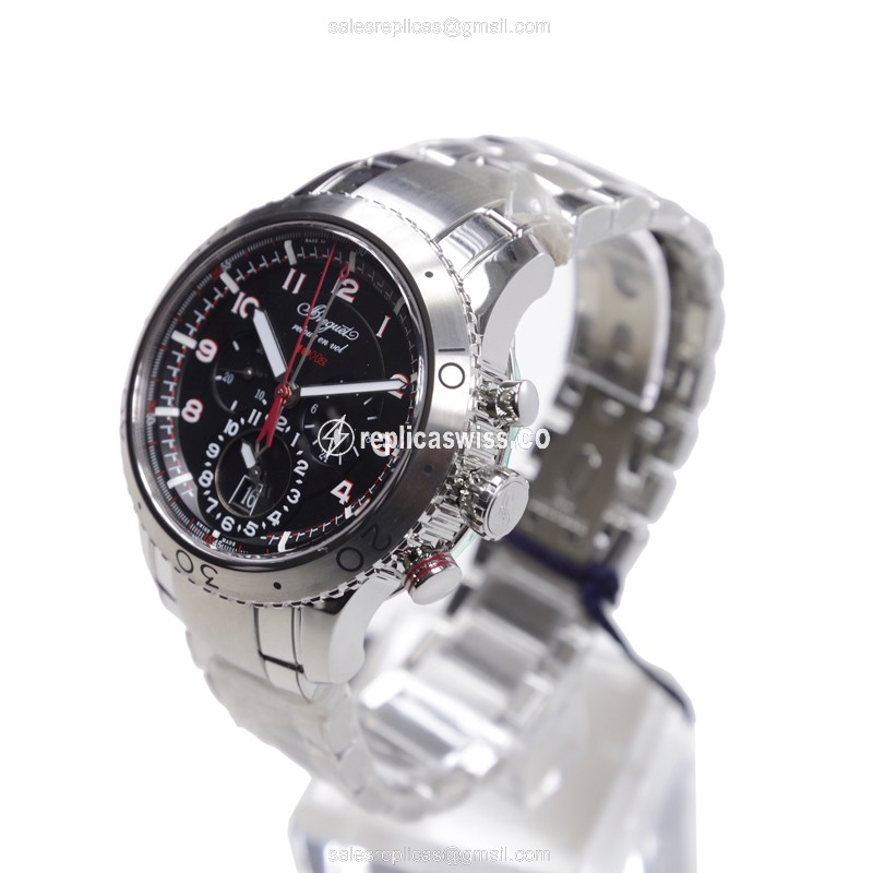 Breguet 3880ST/H2/SX0 Replica - Automatic - Steel Case - Black Dial - Silver Steel Strap - View 3