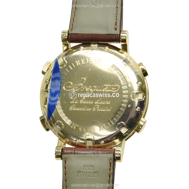 Breguet 7800BA/11/9YV Classic - Automatic - 18kt Yellow Gold - Silver Dial - Brown Alligator Strap - View 3