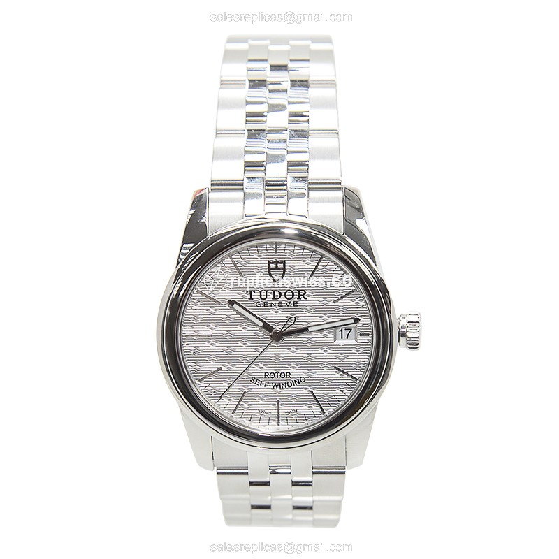 Tudor Glamour Date Replica - Automatic - Steel Case - Silver Dial - Silver Strap - View 2