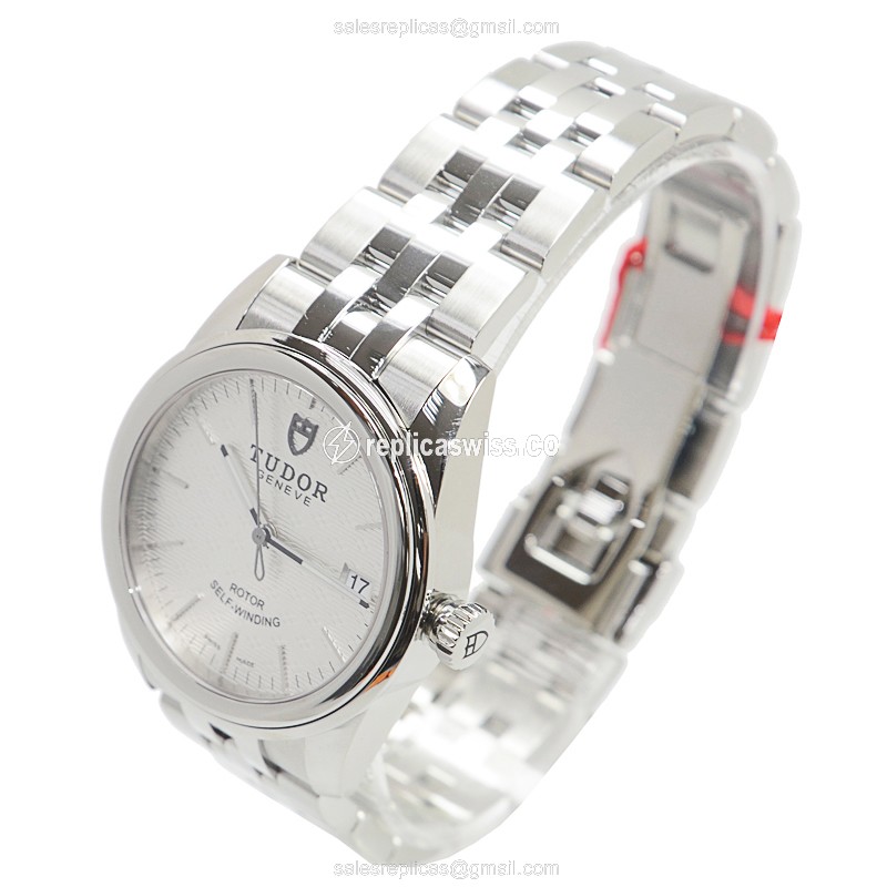 Tudor Glamour Date Replica - Automatic - Steel Case - Silver Dial - Silver Strap - View 3
