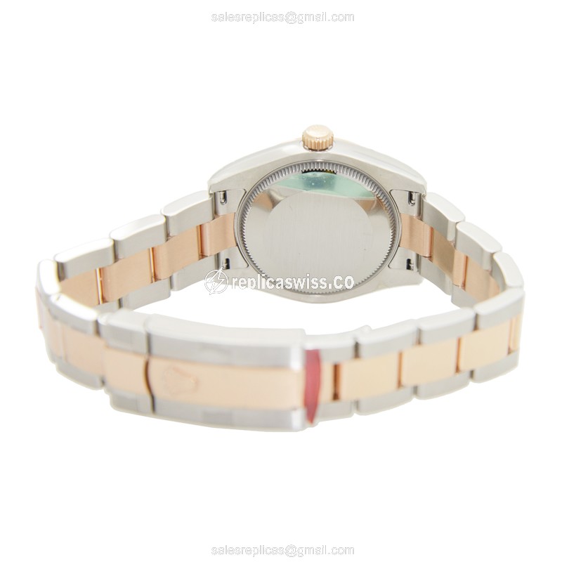 Rolex Datejust Replica | Automatic | 18kt Rose Gold Case, Steel | Silver Dial | Gold Clasp - View 4