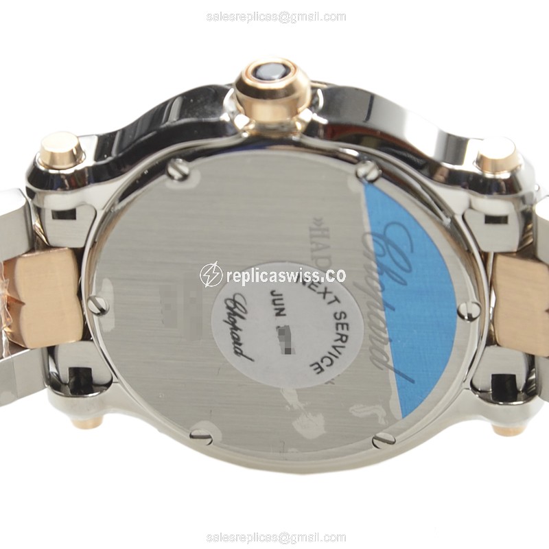 Chopard Happy Sport Replica - Quartz - 18kt Rose Gold & Steel - White Dial - View 4