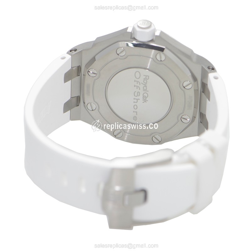 AP Royal Oak Offshore Replica - Quartz - Stainless Steel & Diamond - White Dial - Rubber Strap - View 4
