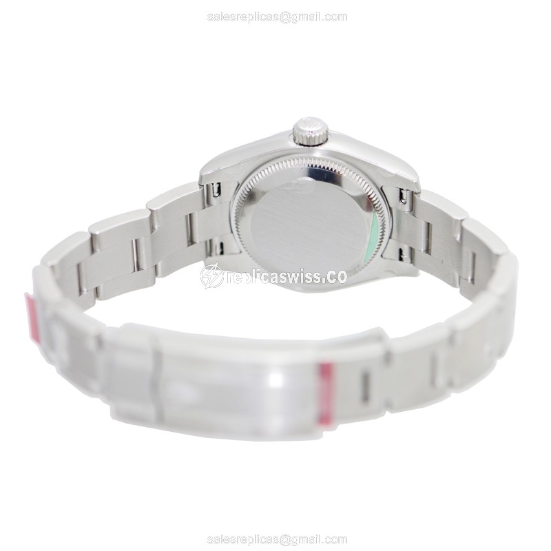 Rolex 176200BL369WT Replica - Automatic - Green Dial - Steel Case - Silver Steel Strap - View 4