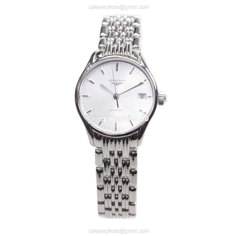Longines Lyre Replica - Automatic - Silver Steel Case - Silver Dial - Steel Strap - View 2