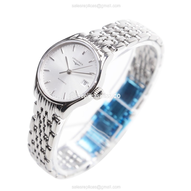Longines Lyre Replica - Automatic - Silver Steel Case - Silver Dial - Steel Strap - View 3