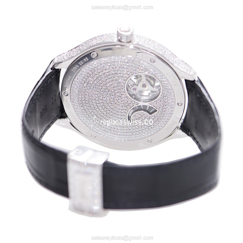 Piaget EMEPERADOR - 18kt White Gold - Diamond Dial - Automatic - Black Alligator Strap - View 3