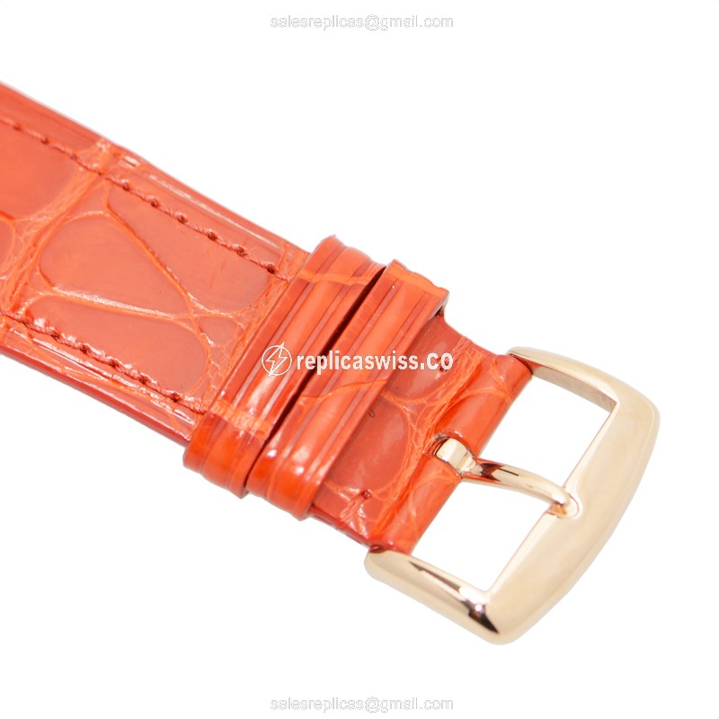 Franck Muller 6002 M B QZ COL DRM R 5N Master Square - Quartz - 18kt Rose Gold - Silver Dial - Red Alligator Strap - Buckle Clasp - View 4