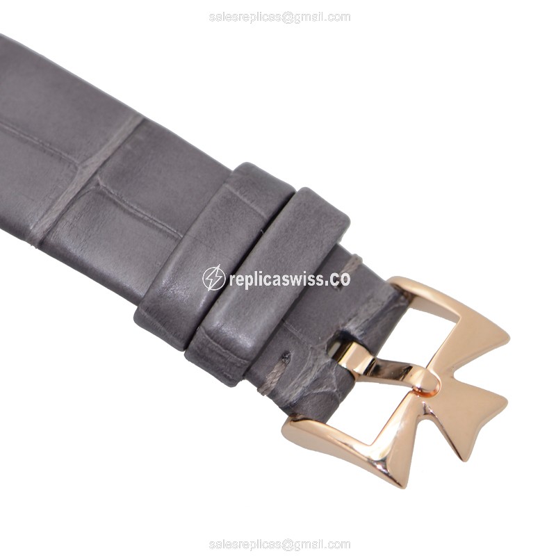 Vacheron Constantin 83570/000R-9915 TRAD. - Manual Wind - 18kt Rose Gold - Diamond Dial - White - Brown Alligator Buckle - View 4