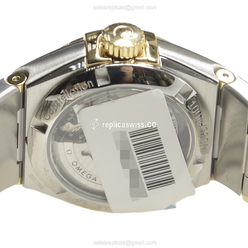 Omega Constellation Replica - Automatic - 18kt Gold & Diamond - Steel Case - Gold Dial - Silver Strap - View 4