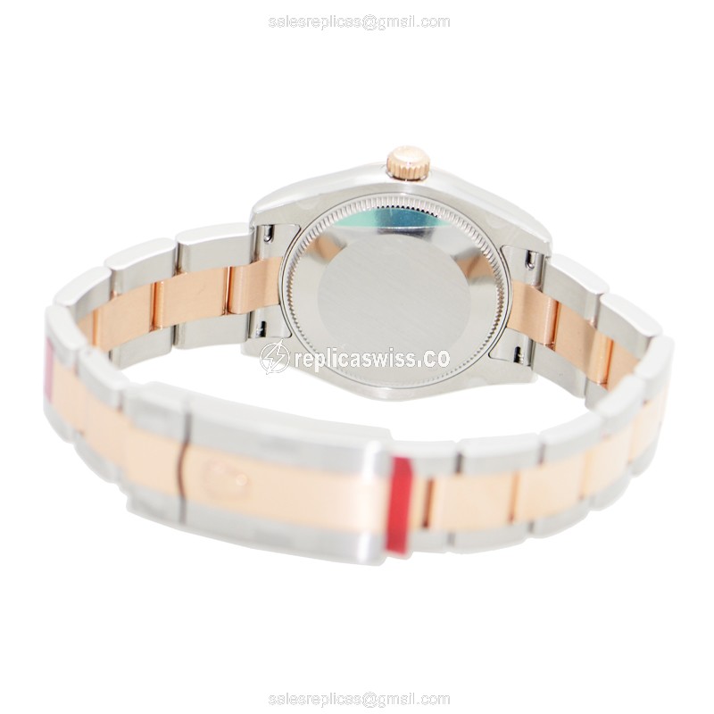 Rolex Lady Datejust Replica - Automatic - 18kt Rose Gold & Steel - White Dial - View 4