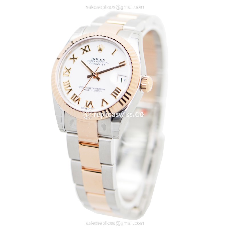 Rolex 178271WTRN_O LADY DATEJUST Automatic 18kt Rose Gold & Steel - View 3