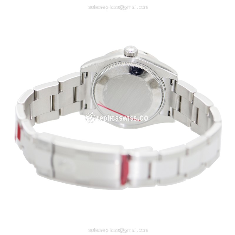 Rolex Lady Datejust Replica - Automatic - 18kt White Gold & Steel - Purple Dial - Silver Steel Strap - View 4