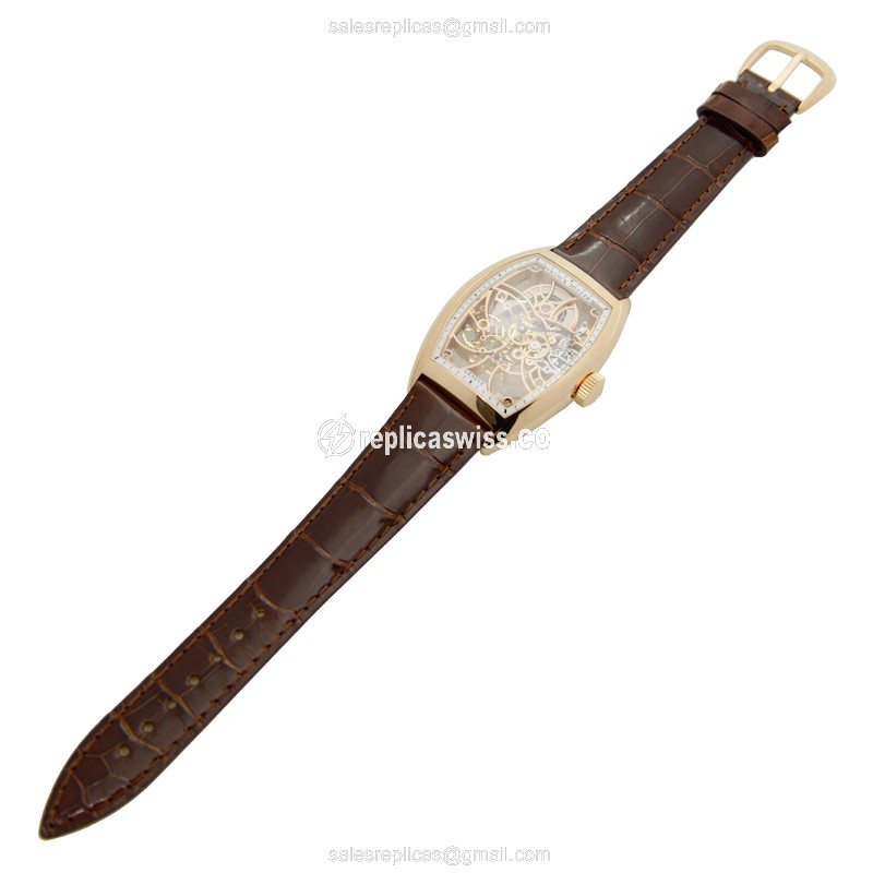 Franck Muller 7880 B S6 SQT 5N GENEVE Manual Wind 18kt Rose Gold Replica | Automatic | Skull Dial | Buckle Clasp - View 2