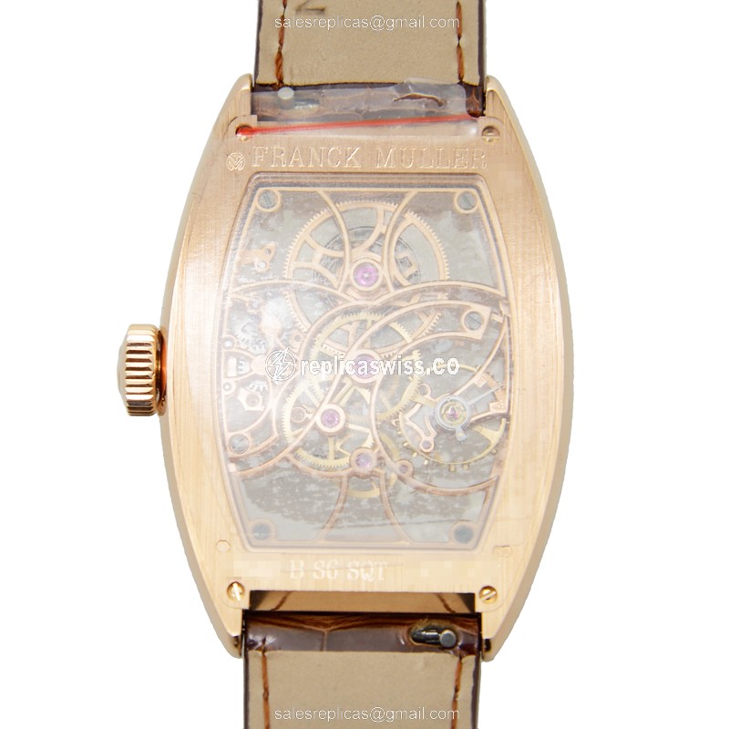 Franck Muller 7880 B S6 SQT 5N GENEVE Manual Wind 18kt Rose Gold Replica | Automatic | Skull Dial | Buckle Clasp - View 3