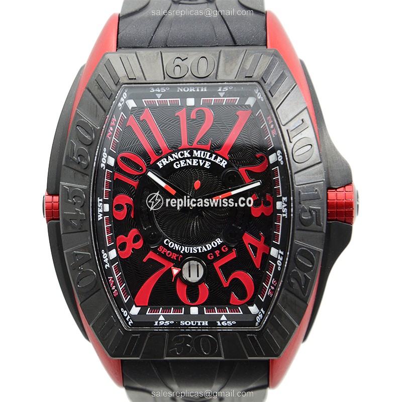 Franck Muller Conquistador Replica - Auto - Rubber - Black - View 2